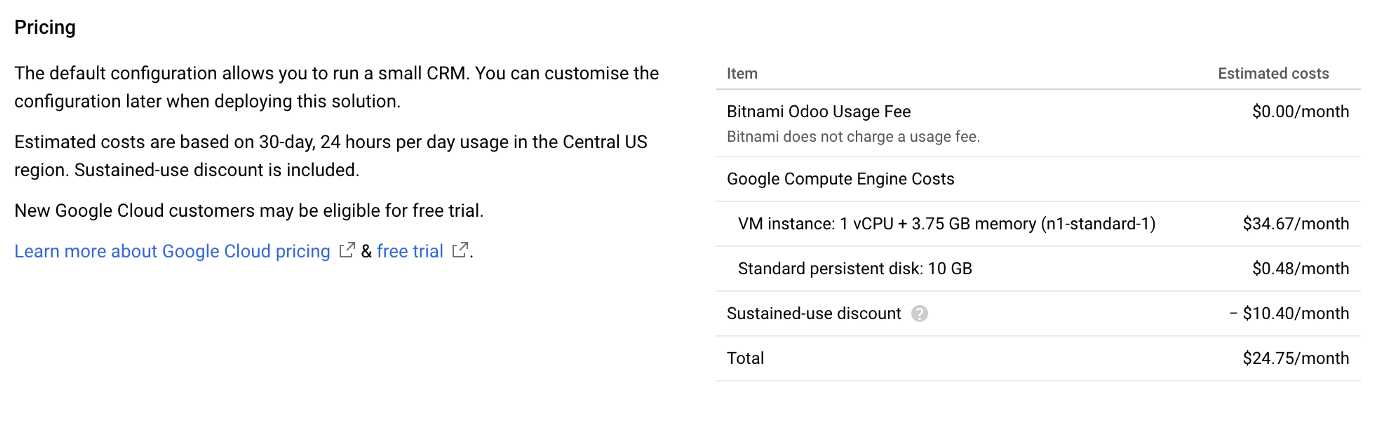 ODOO Bitnami on GCP Marketplace